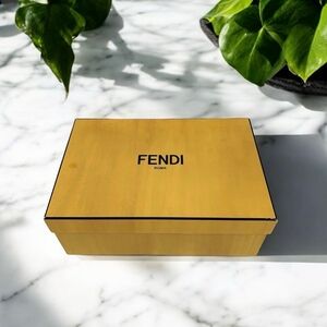 Authentic EMPTY FENDI BOX Women's Sandals Shoes Box With Care Instructions Book